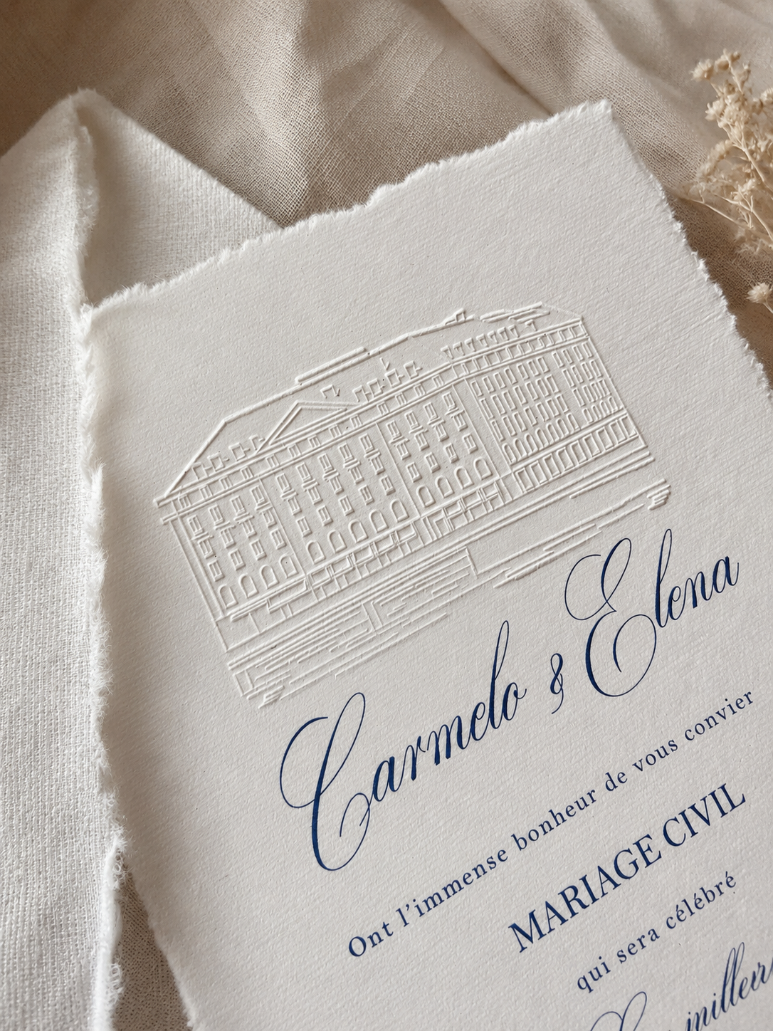 embossage gaufrage faire part mariage luxe